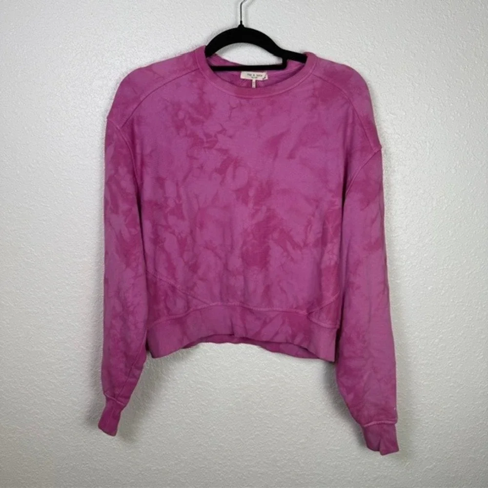 rag & bone City Tie Dye Sweatshirt (Cropped Pullover) Revolve Fua Pink XS